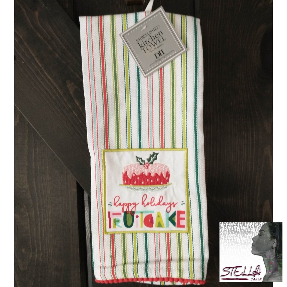 🎄 DII Holiday Fruitcake Dishtowel